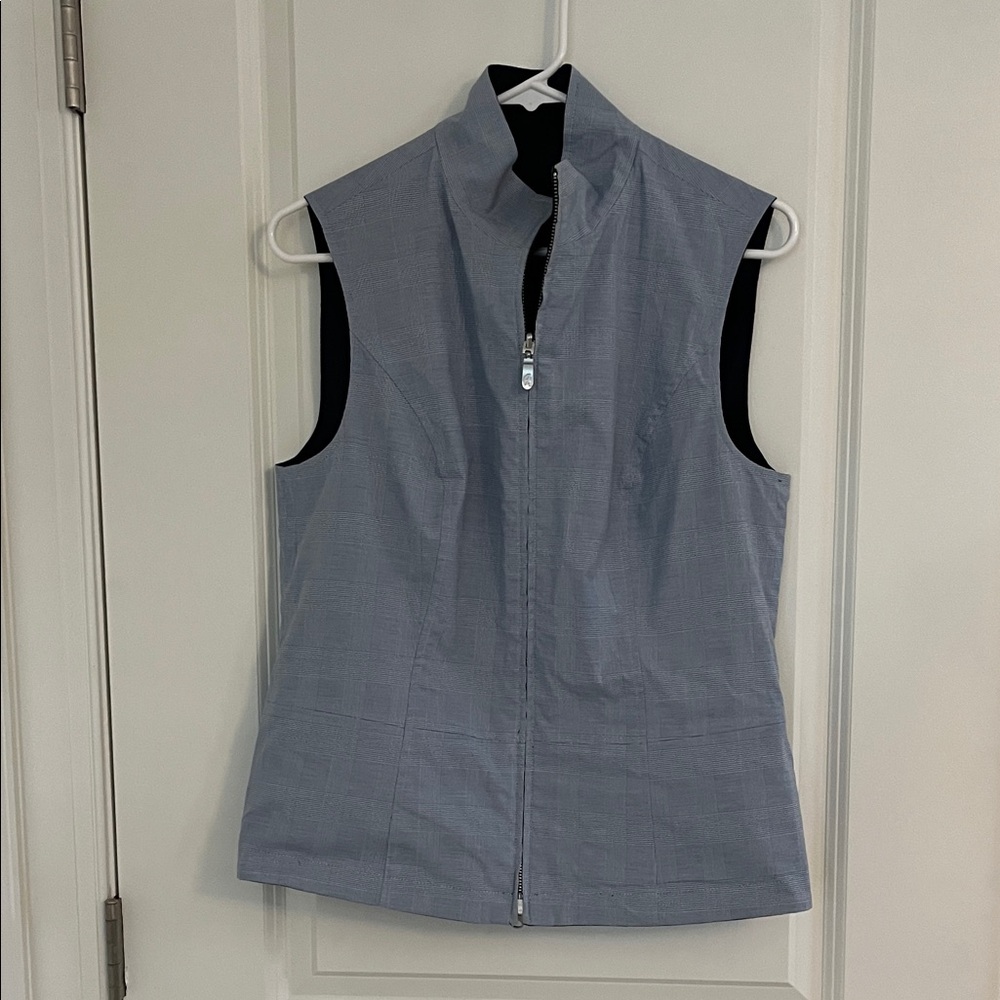 Blue Sleeveless Zip-Up Vest